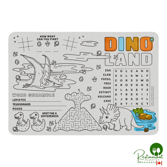 10" x 14" Kids Dinosaur Double Sided Interactive Placemat By Prime - 1,000/Case