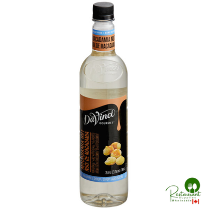 DaVinci Gourmet Sugar-Free Macadamia Nut Flavoring Syrup 750 mL - 4/Case