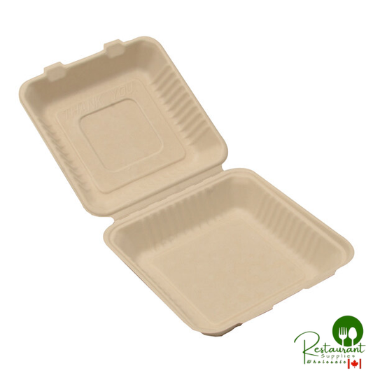 Fineline 43SHD9 Conserveware 9" x 9" x 3 1/8" Bagasse Deep Take-Out Container - 200/Case