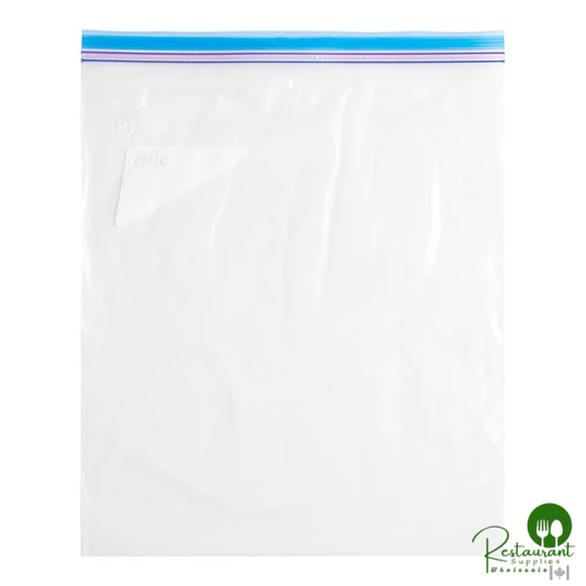Ziploc® 682254 13" x 15 5/8" Two Gallon Freezer Bag with Double Zipper and Write-On Label - 100/Case