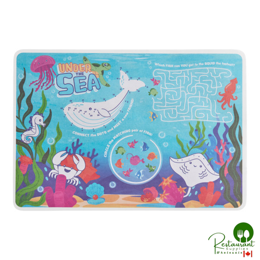 10" x 14" Kids Under the Sea Themed Interactive Placemat By Prime - 1,000/Case