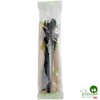 Fineline 42CKFSK.WH Conserveware Individually Wrapped White CPLA Flatware and Utensils Kit with Napkin - 250/Case