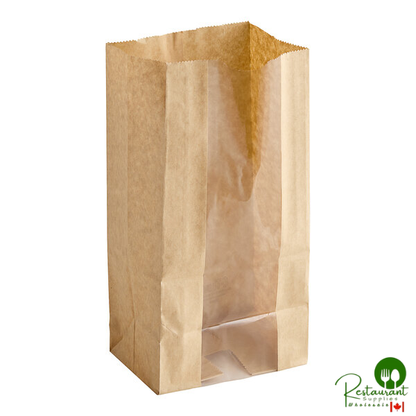 Bagcraft Dubl Fresh 4 lb. 5" x 3" x 9 1/2" Natural C-Thru Bakery Bag with Window - 500/Case