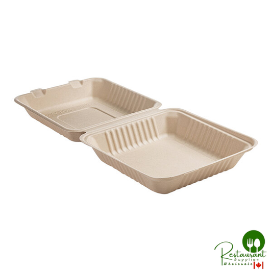 Fineline 43SHDL9 Conserveware 9" x 9" x 3 1/8" PLA Lined Bagasse Deep Take-Out Container - 200/Case