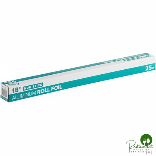 18" x 25' Non-Stick Aluminum Foil Roll By Prime - 24/Case