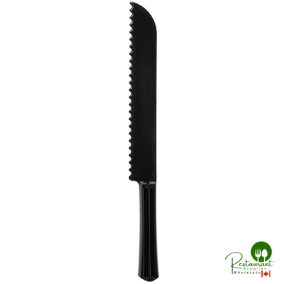 Fineline 3303-BK Platter Pleasers 11 1/2" Black Plastic Bread Knife - 48/Case