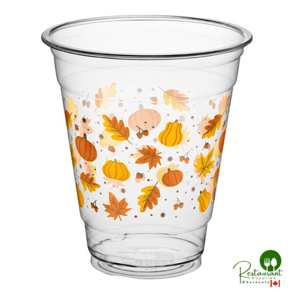 12 oz. Autumn Print PET Plastic Cold Cup By Prime - 1,000/Case