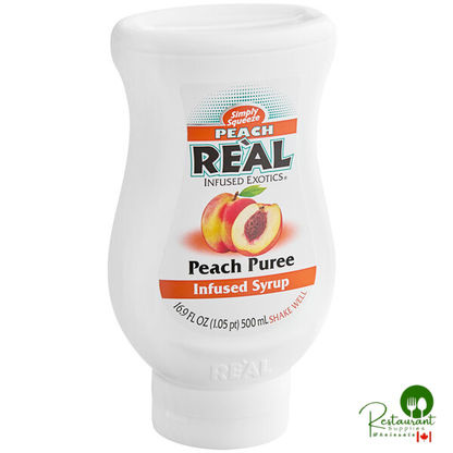 Real Peach Puree Infused Syrup 16.9 fl. oz. - 6/Case