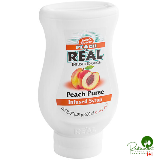 Real Peach Puree Infused Syrup 16.9 fl. oz. - 6/Case