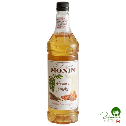 Monin Premium Hickory Smoke Flavoring Syrup 1 Liter - 4/Case