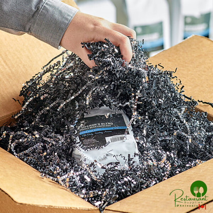 10 lb. Crinkle Paper Shred Silver and Black Metallic Blend By Prime