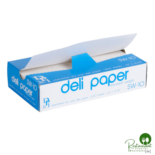 Durable Packaging SW-10 10" x 10 3/4" Interfolded Deli Wrap Wax Paper - 6,000/Case