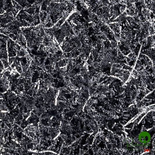 10 lb. Crinkle Paper Shred Silver and Black Metallic Blend By Prime