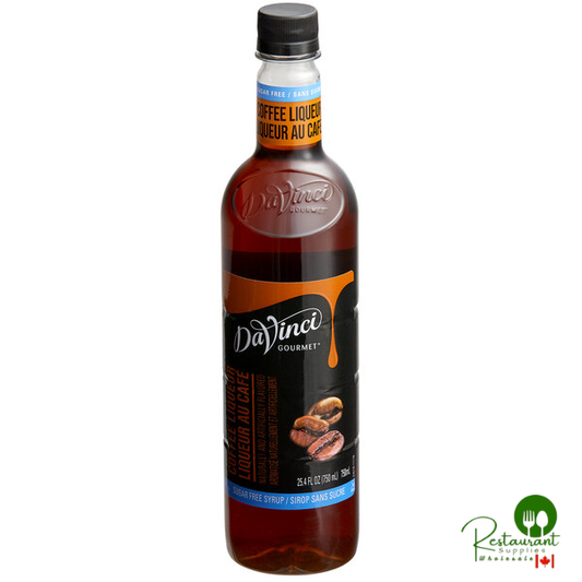 DaVinci Gourmet Sugar-Free Coffee Liqueur Flavoring Syrup 750 mL - 4/Case