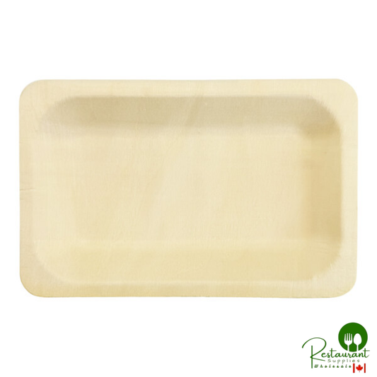 VerTerra 9" x 7" Rectangular Alpine Birch Wood Plate - 300/Case