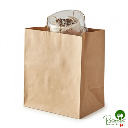 Duro 16" x 11" x 18 1/4" Grande Natural Kraft Paper Shopping Bag with Handles - 200/Bundle