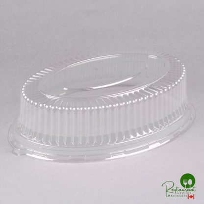 Fineline 9514-L Platter Pleasers 14" x 21" Clear Plastic Oval Tray Dome Lid - 40/Case