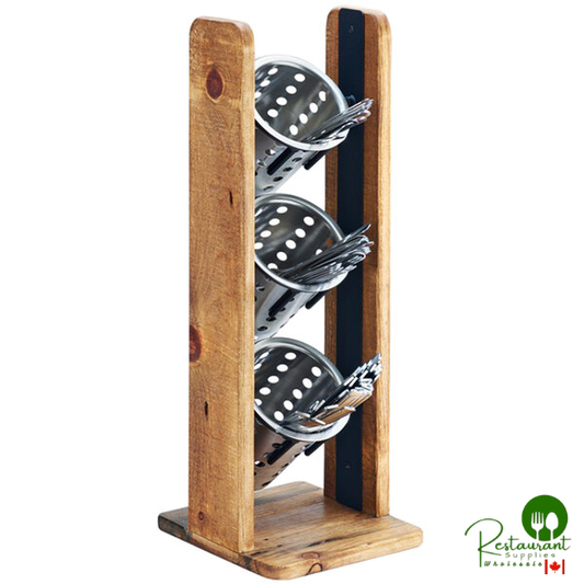 Cal-Mil 3411-99 Madera 3-Cylinder Vertical Flatware / Condiment Display