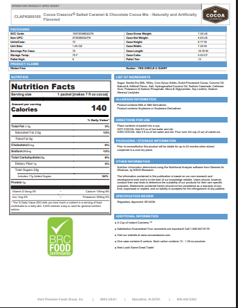 Cocoa Classics Salted Caramel and Chocolate Cocoa Mix Packet – 72/Case