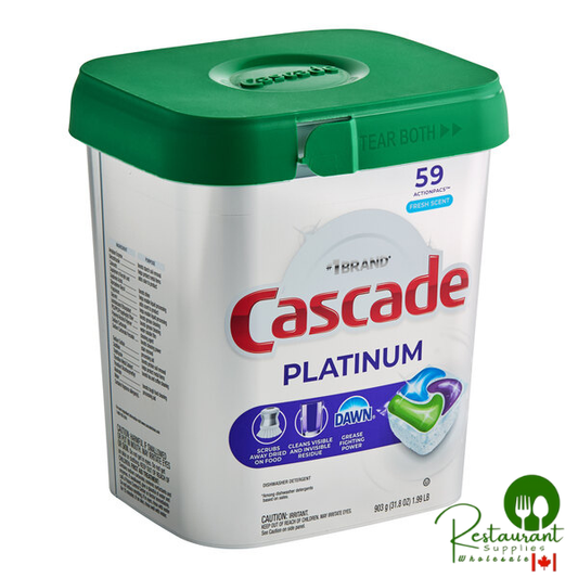 Cascade 97726 Platinum ActionPacs Fresh Scent Automatic Dishwasher Detergent Pod 59 Count - 3/Case