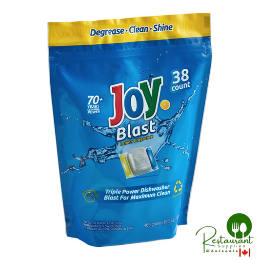 JoySuds Joy Blast 43631 Triple Power Dishwasher Pacs - 38 Count - 8/Case