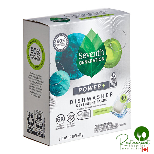 Seventh Generation Free & Clear 10732913451798 40-Count Dishwasher Detergent Packs - 5/Case