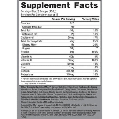 Hi-Tech Pharmaceuticals Critical Mass Protein 5lb