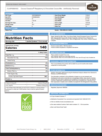 Cocoa Classics Raspberry & Chocolate Hot Cocoa Packets – 72/Case | Gourmet Drink Mix