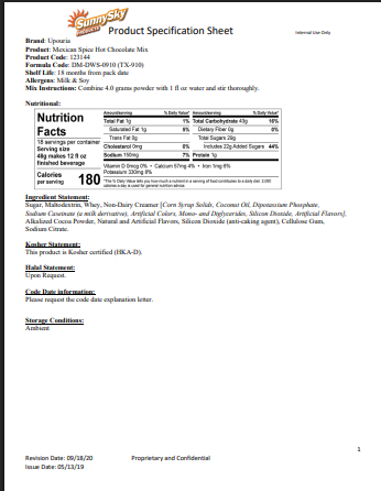 UPOURIA Mexican Hot Chocolate Mix 2 lb – 6/Case | Bold Spiced Cocoa Beverage