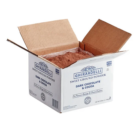 Ghirardelli 25 lb. Sweet Ground Dark Chocolate & Cocoa – Rich Flavor Blend