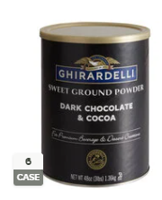 Ghirardelli Sweet Ground Dark Chocolate & Cocoa Powder 3 lb – 6/Case Café & Bakery Blend