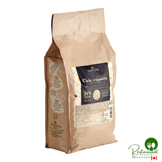 Valrhona Opalys 34% White Chocolate Crunchy Pearls 6.6 lb. - 3/Case