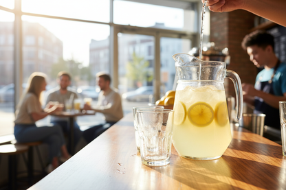 Lemonade being served at restaurant