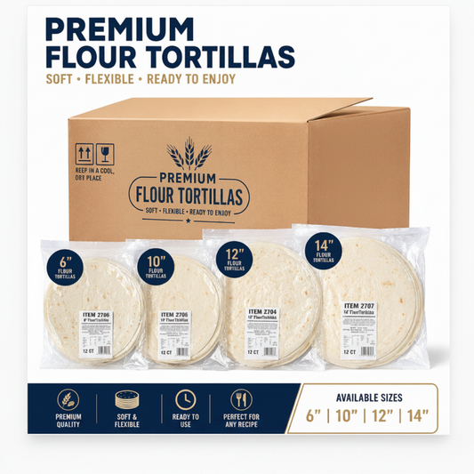 Premium Flour Tortillas - clean product image no case pack info