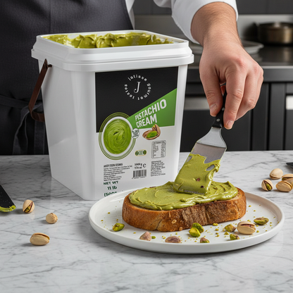 Pistachio cream on artisan toast