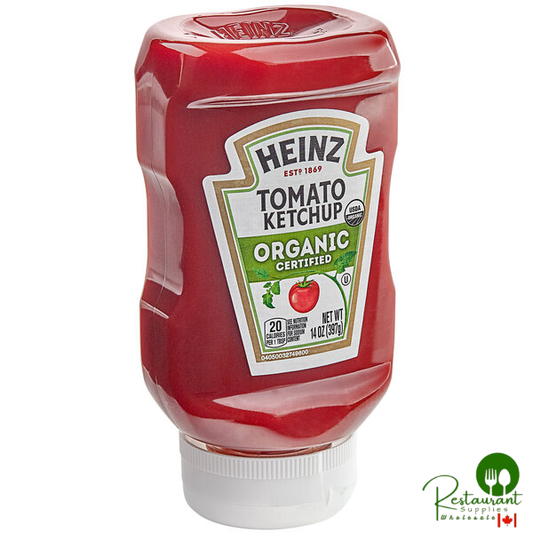 Heinz Organic Ketchup 14 oz. Upside Down Squeeze Bottle - 6/Case
