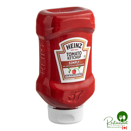 Heinz Simply Ketchup Upside Down Squeeze Bottle 19.5 oz. - 30/Case