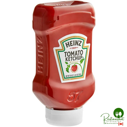 Heinz 20 oz. Upside Down Bottle Ketchup - 30/Case