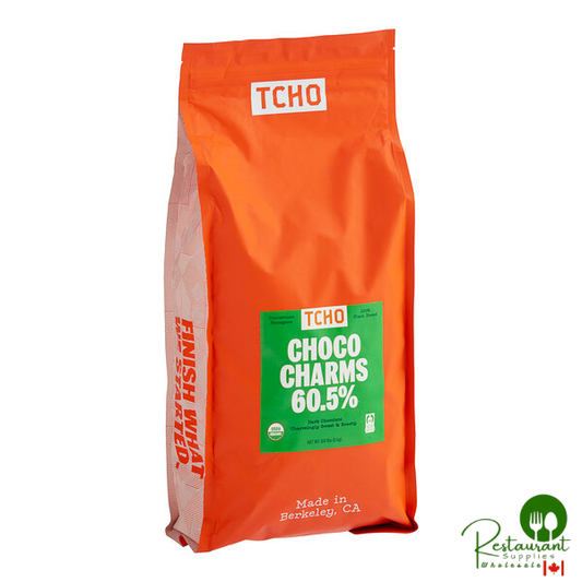 TCHO Choco Charms 60.5% Dark Chocolate Hexagons 6.6 lb. - 3/Case