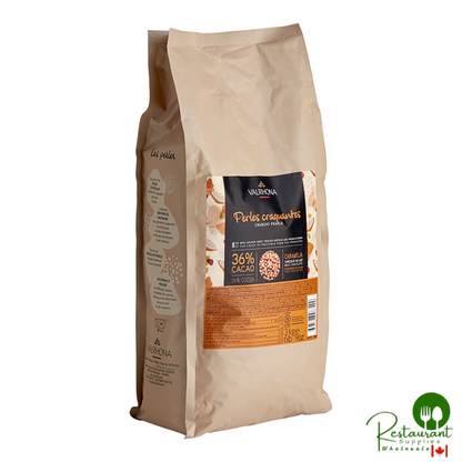 Valrhona Caramelia 36% Milk Chocolate Crunchy Pearls 6.6 lb. - 3/Case