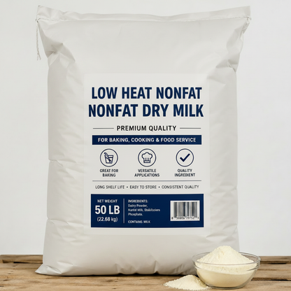 Low Heat Non-Fat Milk Powder 50 LB white bag