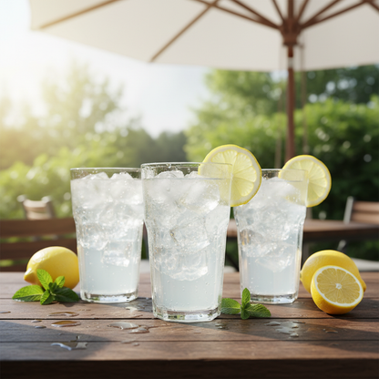 Refreshing glasses of lemonade