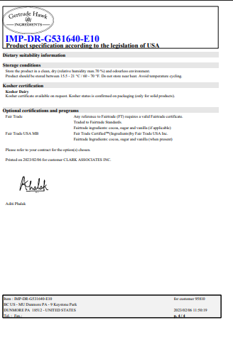 Gertrude Hawk Peanut Butter 1M Baking Chips – 30 lb