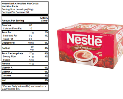Nestlé Dark Chocolate Hot Cocoa Packets – 50/Box | Smooth Gourmet Cocoa Mix