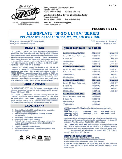 L0987-062 LUBRIPLATE SFGO ULTRA 460 – 55 GALLON DRUM