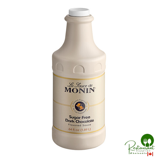 Monin Sugar-Free Dark Chocolate Flavoring Sauce 64 fl. oz. - 4/Case