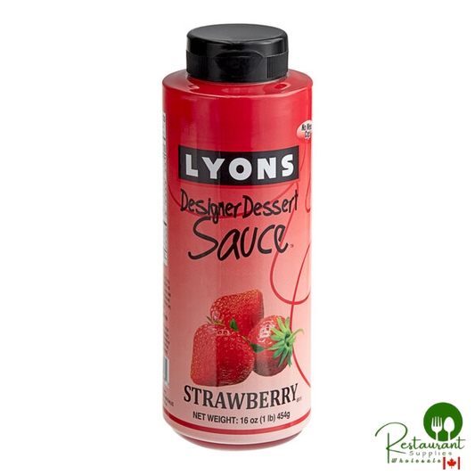 Lyons Designer Dessert Strawberry Flavoring Sauce 12 fl. oz. (16 oz.) - 12/Case