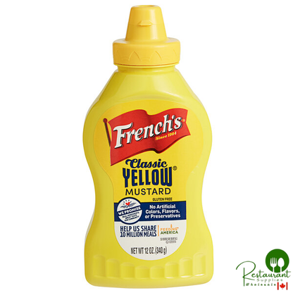 French's 12 oz. Classic Yellow Mustard Squeeze Bottle - 12/Case