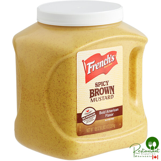 French's 105 oz. Spicy Brown Mustard - 4/Case
