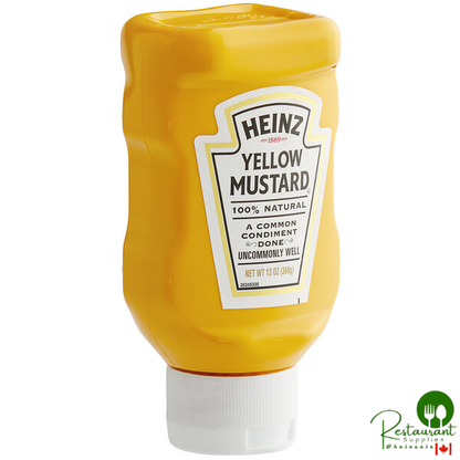 Heinz 13 oz. Upside Down Yellow Mustard Squeeze Bottle - 16/Case
